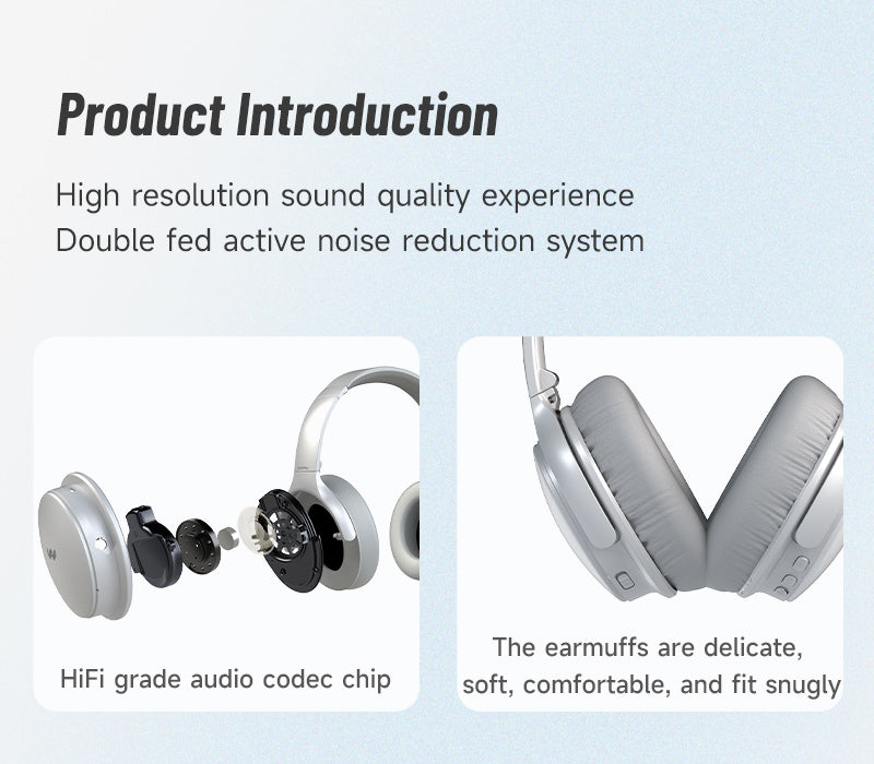 WhatPlus W1主动降噪蓝牙头戴式耳机HIFI音质