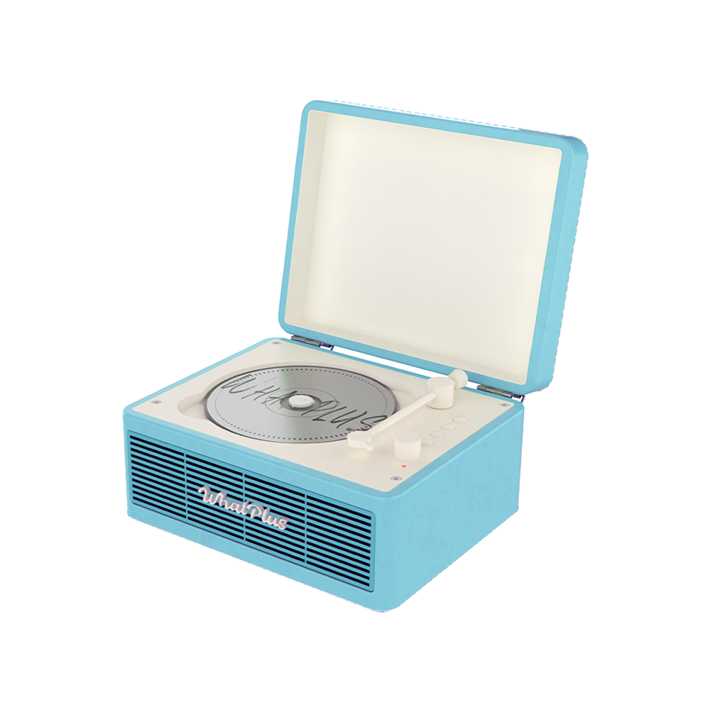 WhatPlus C300 CD Player, Bluetooth Speaker Player, Retro